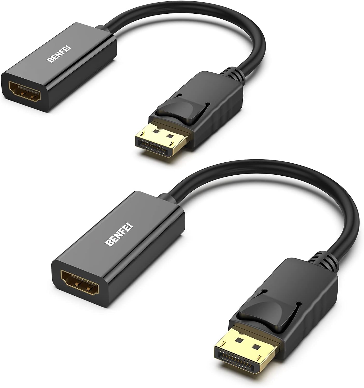 BENFEI 4K DisplayPort to HDMI Adapter, Uni-Directional DP 1.2 Computer to HDMI 1.4 Screen Gold-Plated DP Display Port to HDMI Adapter (Male to Female) Compatible with Lenovo Dell HP and Other Passive Black