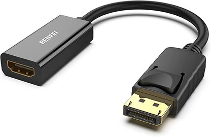 BENFEI 4K DisplayPort to HDMI Adapter, Uni-Directional DP 1.2 Computer to HDMI 1.4 Screen Gold-Plated DP Display Port to HDMI Adapter (Male to Female) Compatible with Lenovo Dell HP and Other Passive Black