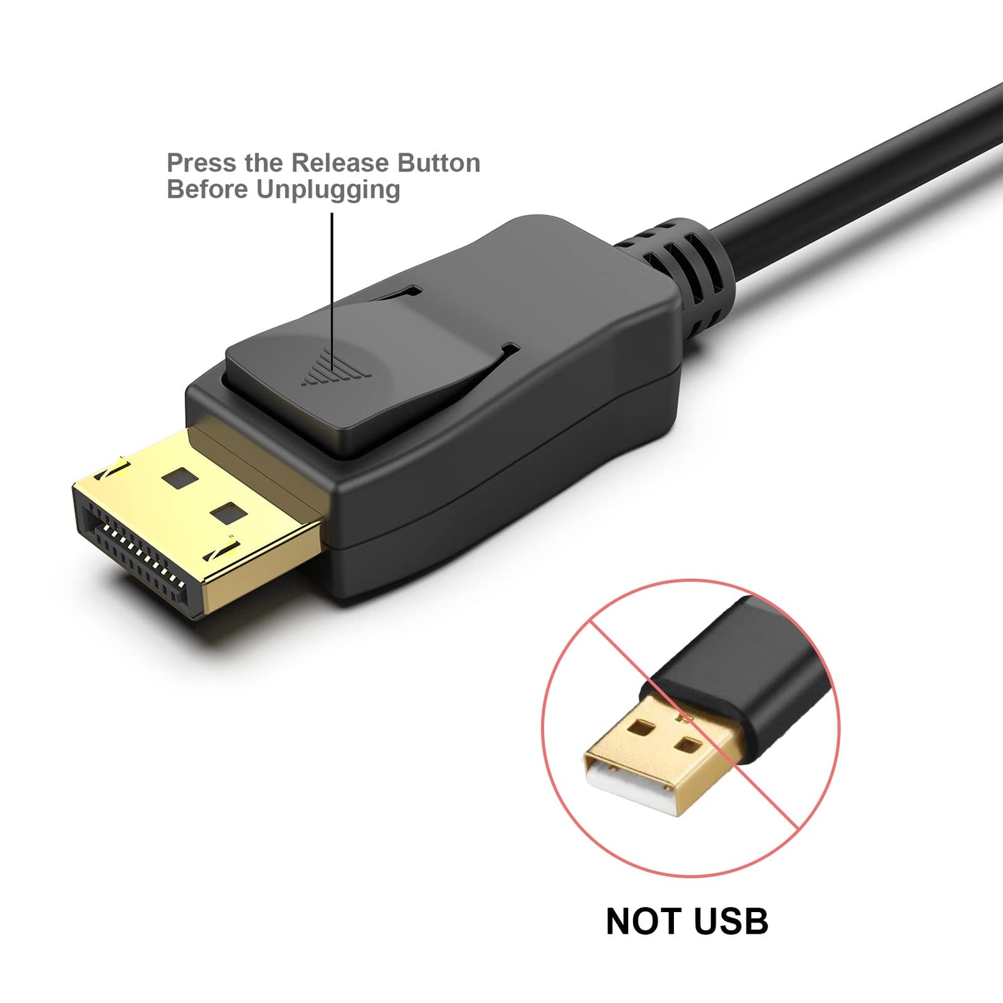 BENFEI 8K DisplayPort to DisplayPort 6 Feet Cable [VESA Certified], DP to DP Male to Male Cable Gold-Plated Cord, Supports 8K@60Hz, 4K@144Hz 120Hz, 2K@240Hz Compatible for Lenovo, Dell, HP, ASUS More