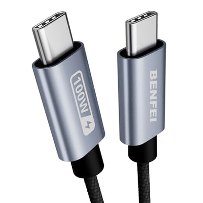 BENFEI USB C Fast Charging Cable(100W 6.6ft), Tangle-Free Silicone USB C Cable, Woven Design Aluminum Shell, for iPhone 15/15Pro/15Plus/15ProMax MacBook Pro/iPad Pro/Air 4, Samsung Galaxy S23+/S23